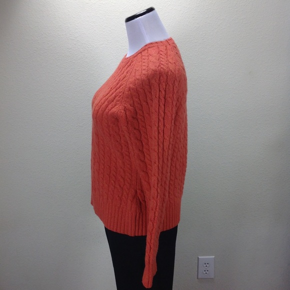 Gap Orange Crew Neck Cable Knit Sweater - Picture 2 of 6